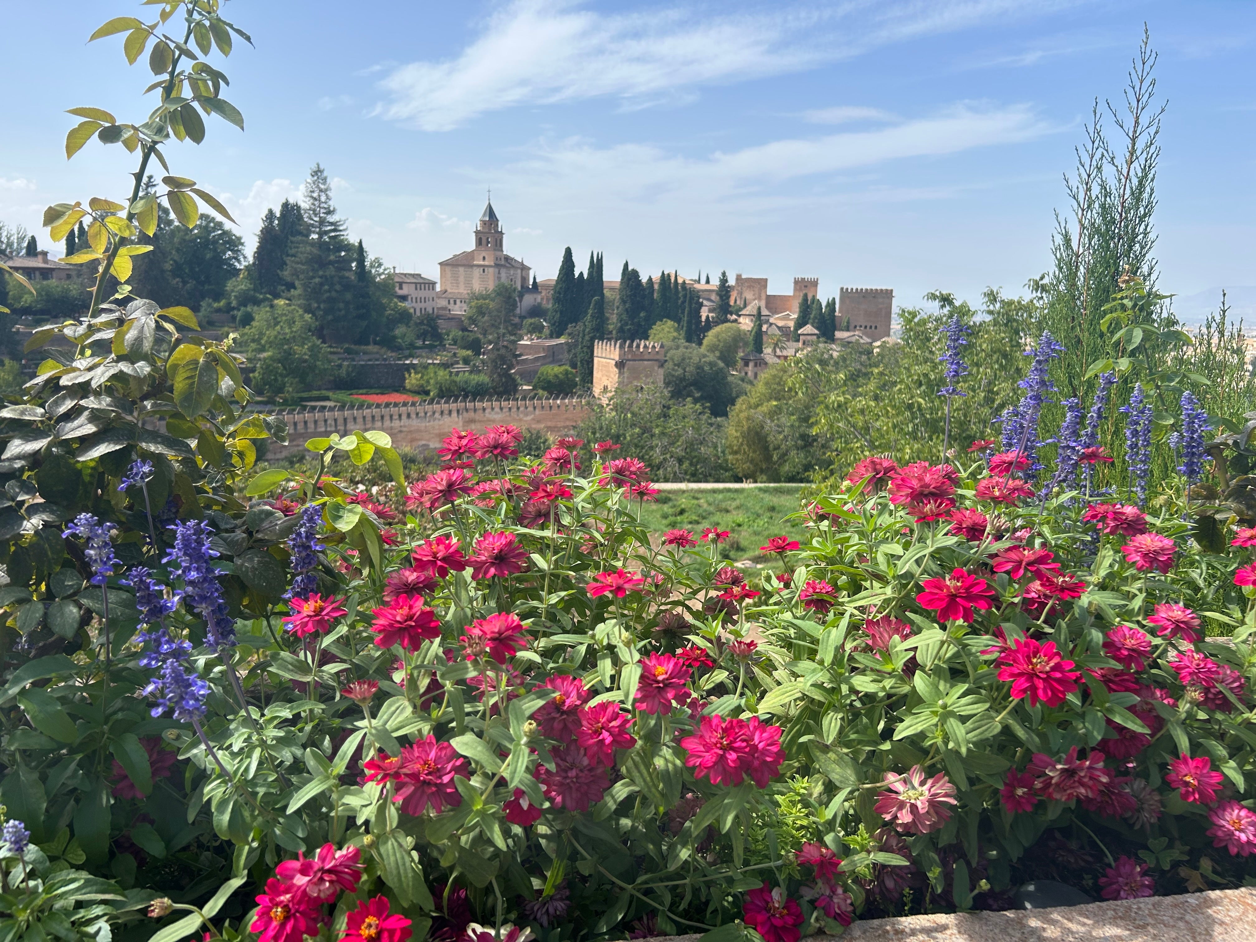 Becky Saunders - Sunny Spain & Portugal - A view from the gardens at the Alhambra in Granada, Spain